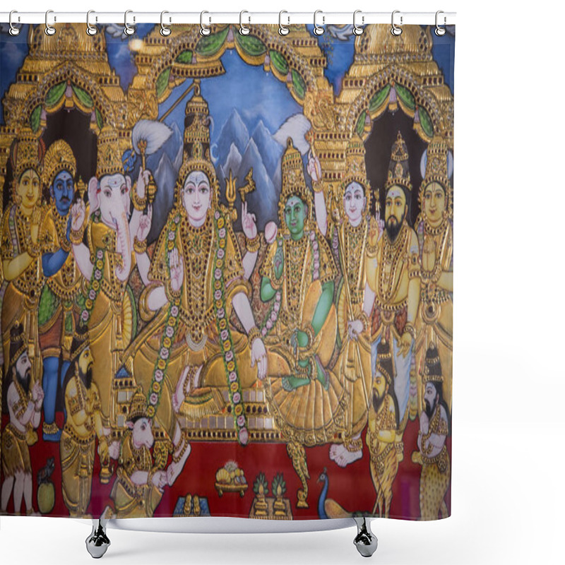 Personality  Tanjore Painting Is One Of The Most Popular Forms Of Classical South Indian Painting. Dense Composition, Surface Richness And Vibrant Colors Of Indian Thanjavur Paintings Distinguish Them From  Other Shower Curtains