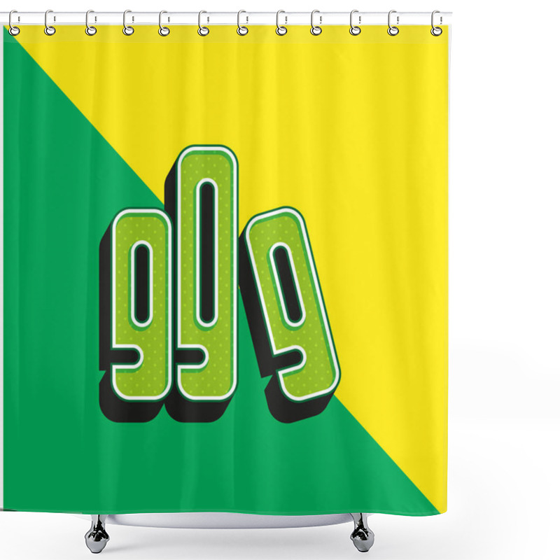 Personality  Archive Green And Yellow Modern 3d Vector Icon Logo Shower Curtains