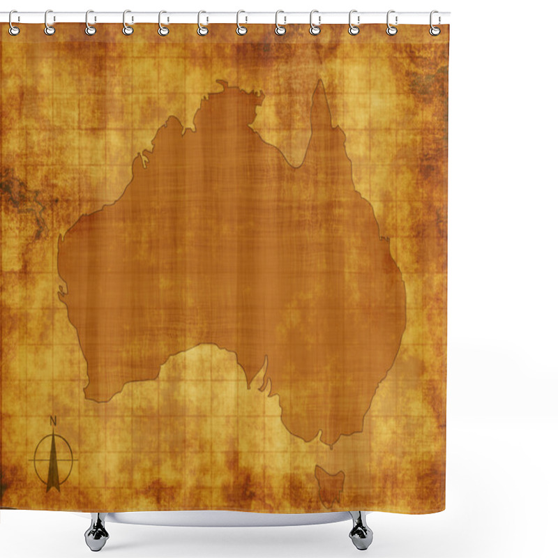 Personality  Australia Map Shower Curtains