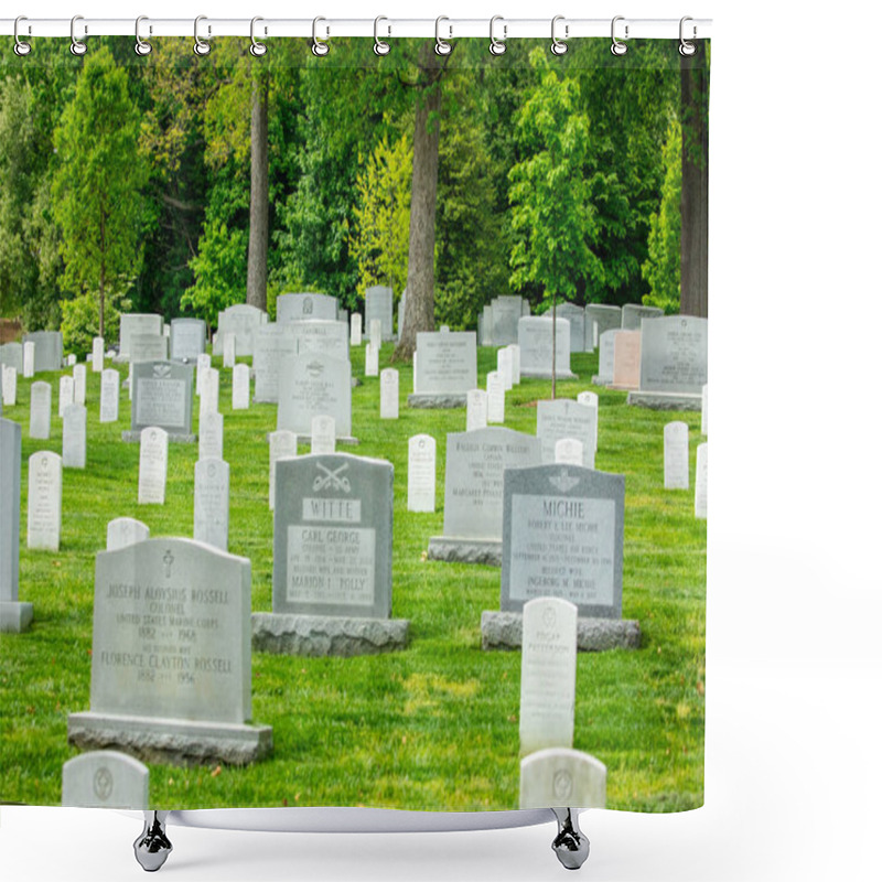 Personality  USA. WASHINGTON DC. WSHINGTON. JUNE 2019: Arlington National Cemetery Shower Curtains