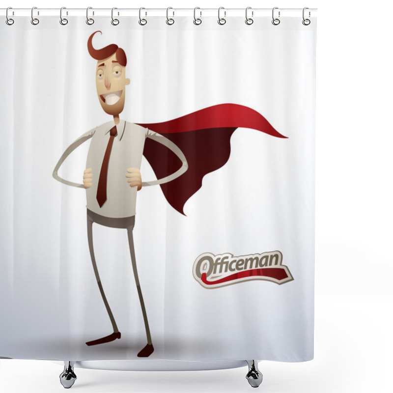 Personality  Super Office Man Smiling Shower Curtains