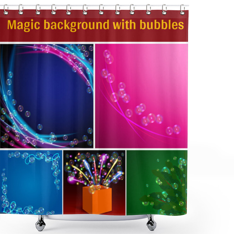 Personality  Magic Background With Bubbles Shower Curtains