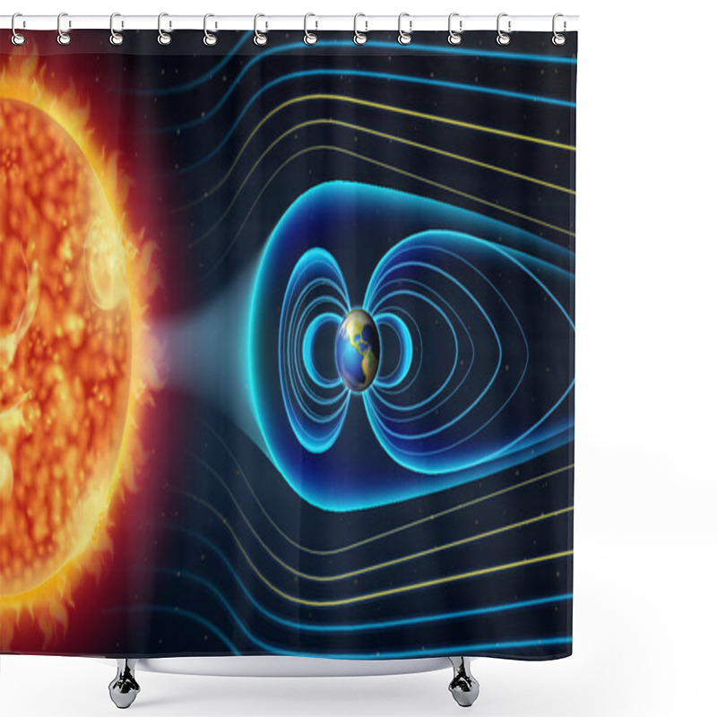 Personality  Diagram Showing Hot Wave From The Sun Shower Curtains