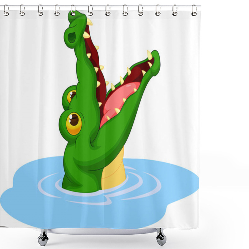 Personality  Cute Crocodile Shower Curtains