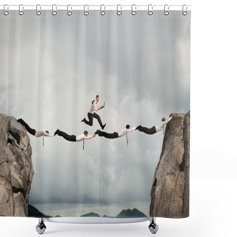 Personality  Business Men Support Bridge Shower Curtains