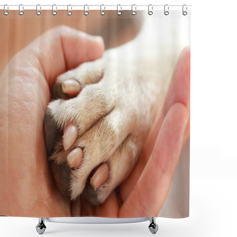 Personality  Friendship Between Human And Dog Shower Curtains