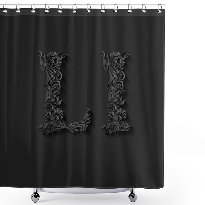 Personality  Decorated Floral Letter L Shower Curtains