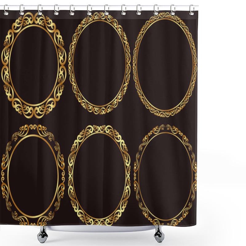 Personality  Golden Frames Shower Curtains