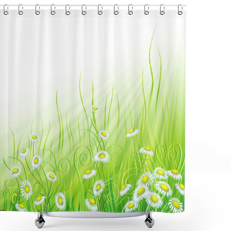 Personality  Sunny Meadow With Flowers Shower Curtains