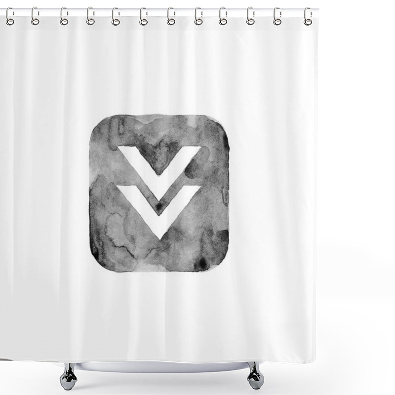 Personality  Download Icon Button With Sign Shower Curtains