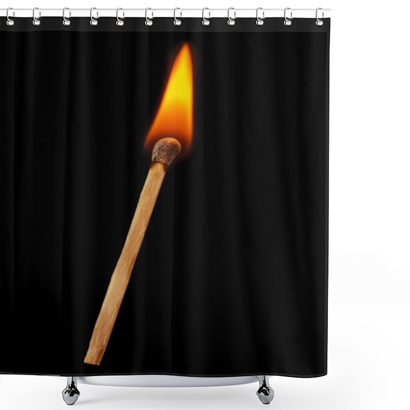 Personality  Matchstick On A Black Background. Shower Curtains