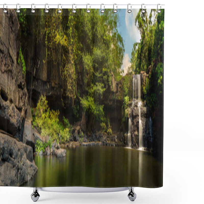 Personality  Beautiful Panorama Of Waterfalls In Deep Forest ,Thailand Shower Curtains