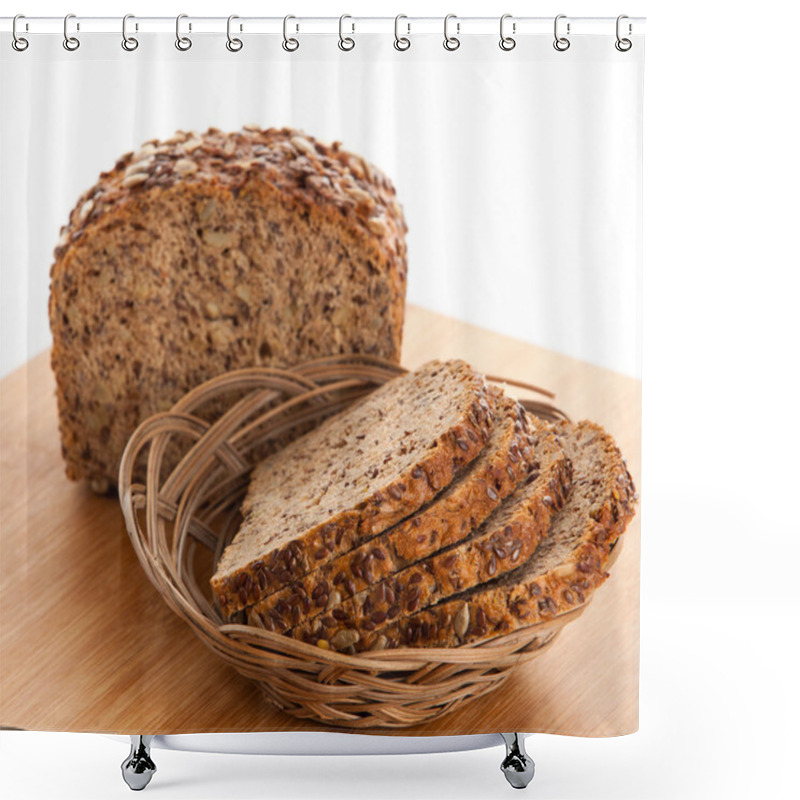 Personality  Whole Grain Bread Isolated On White Background. Shower Curtains