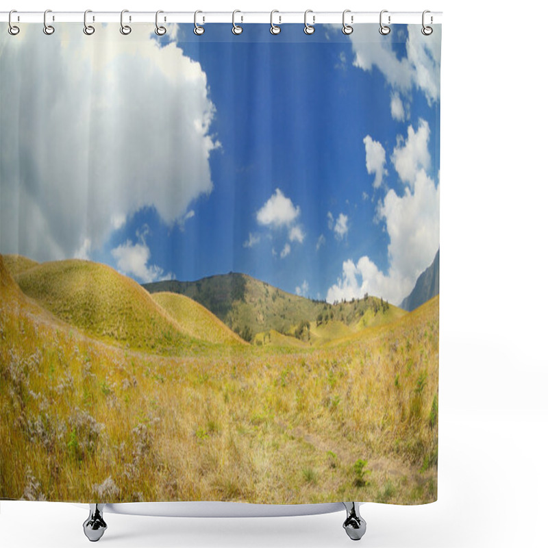 Personality  View Of Rolling Hill And Meadow Landscape Shower Curtains