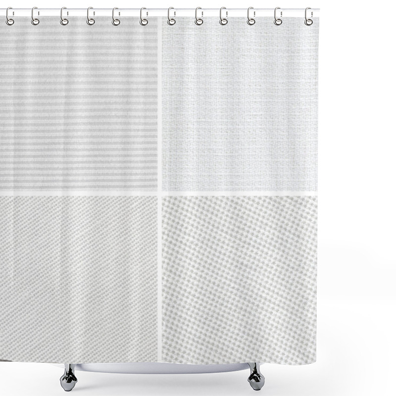 Personality  Set Of Woven White Fabric Texture Shower Curtains