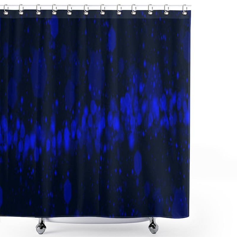 Personality  Abstract Blue Bokeh Lights Against A Dark Background Create A Dreamy, Festive Atmosphere. Perfect For Holiday Themes, Winter Backgrounds, Or Celebratory Designs. Shower Curtains