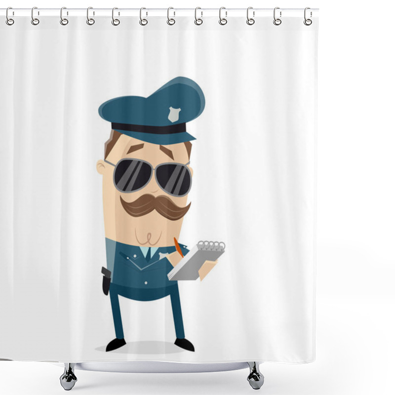 Personality  Funny Cop Writing A Parking Ticket Shower Curtains