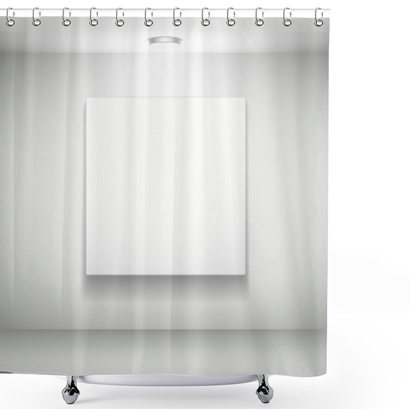 Personality  Blank White Picture On White Wall Shower Curtains