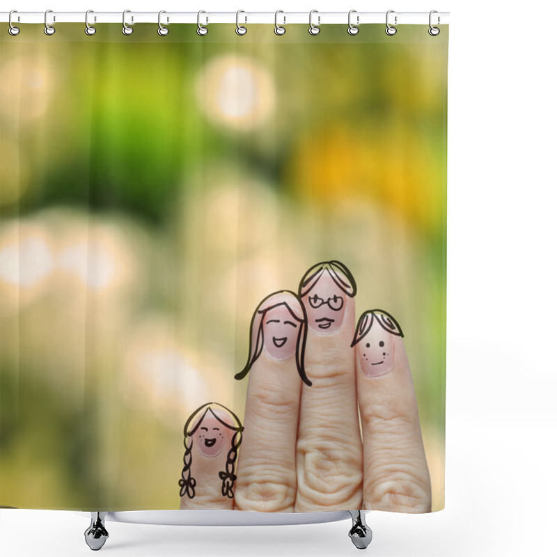 Personality  Happy Finger Family Shower Curtains