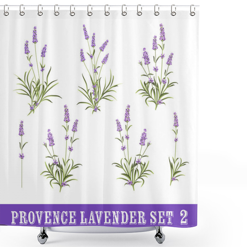 Personality  Set Of Lavender Flowers Elements Shower Curtains