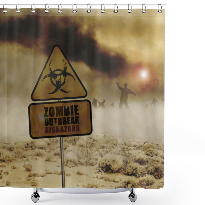 Personality  Zombies Desert Sign Shower Curtains