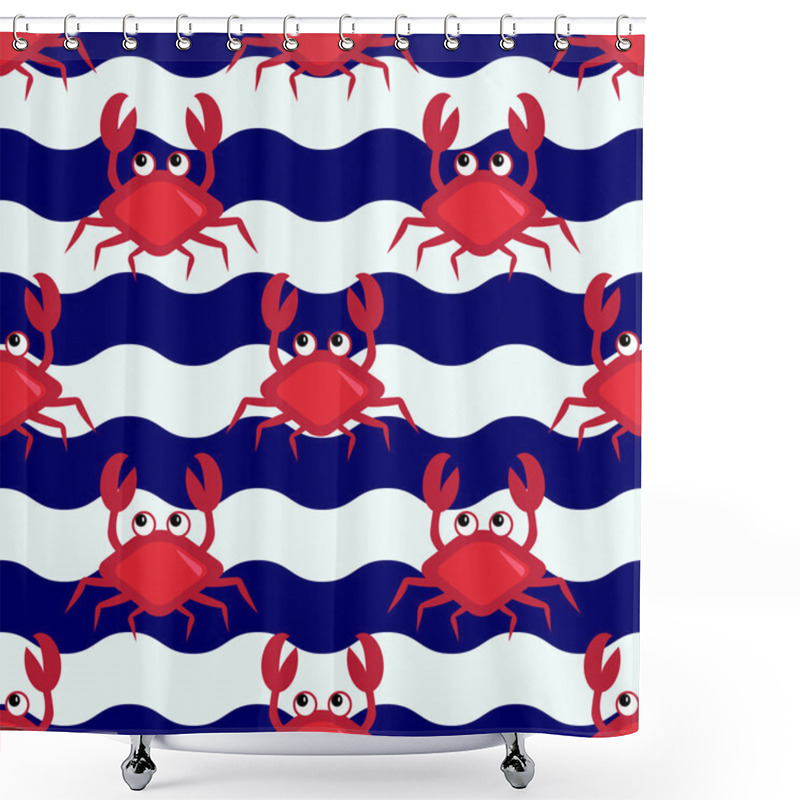 Personality  Happy Crabs Pattern Shower Curtains