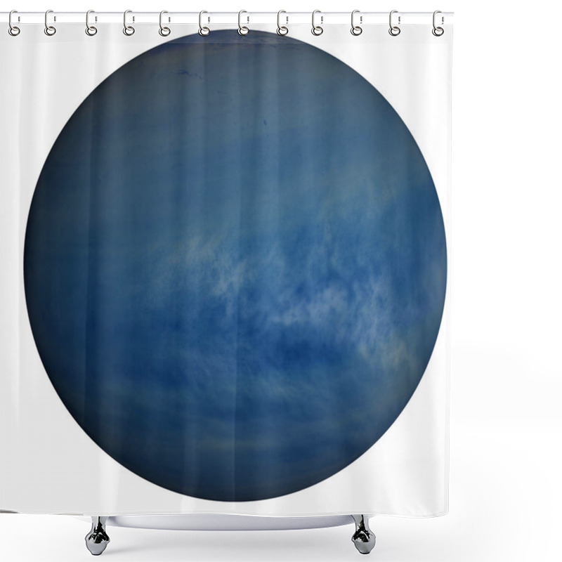 Personality  Planet Neptune Of Solar System With Atmosphere Isolated. Fiction Blue Planet. 3D Render. Elements Of This Image Furnished By NASA. Shower Curtains