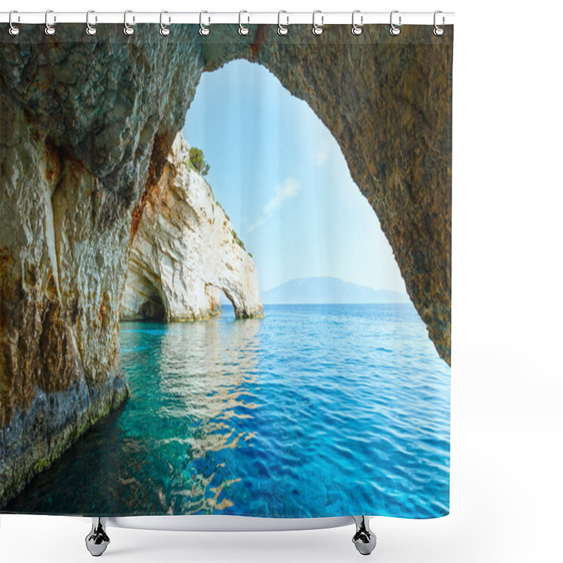 Personality  The Blue Caves In Zakynthos (Greece) Shower Curtains