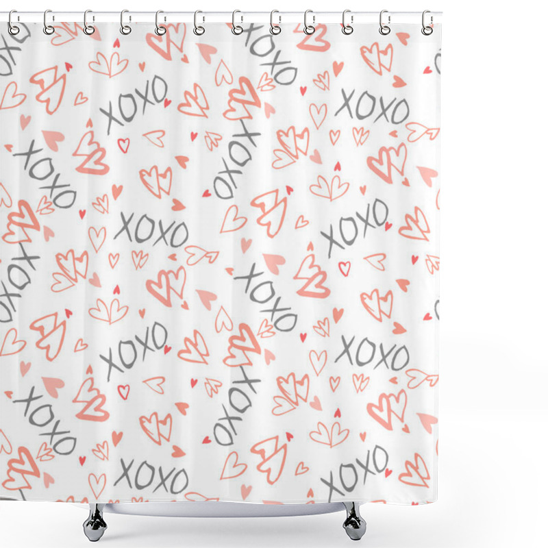 Personality  Pattern With Hand Painted Hearts Shower Curtains