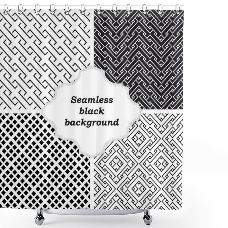 Personality  Set Of Black And White Patterns Shower Curtains