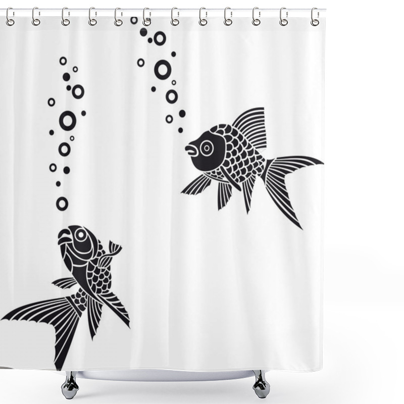 Personality  Fish Vector Shower Curtains