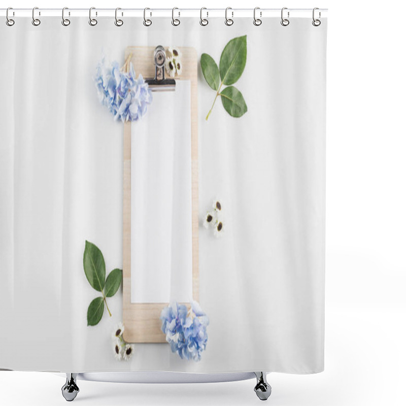 Personality  Blank Card With Hydrangea Flowers Shower Curtains