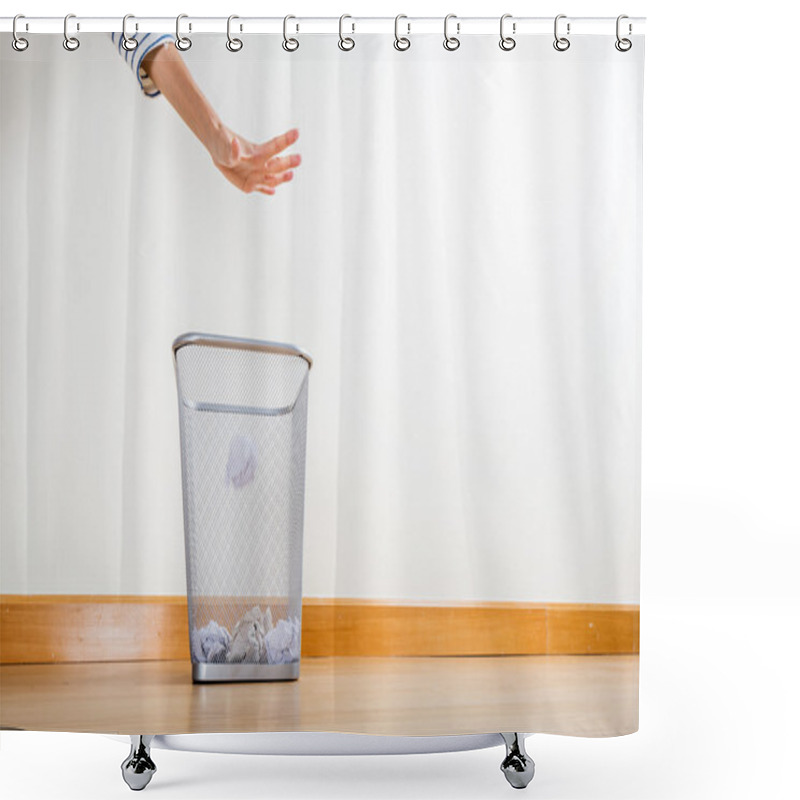 Personality  Throwing Of Paper Ball By Hand Shower Curtains