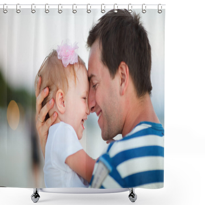 Personality  Father And Daughter Shower Curtains