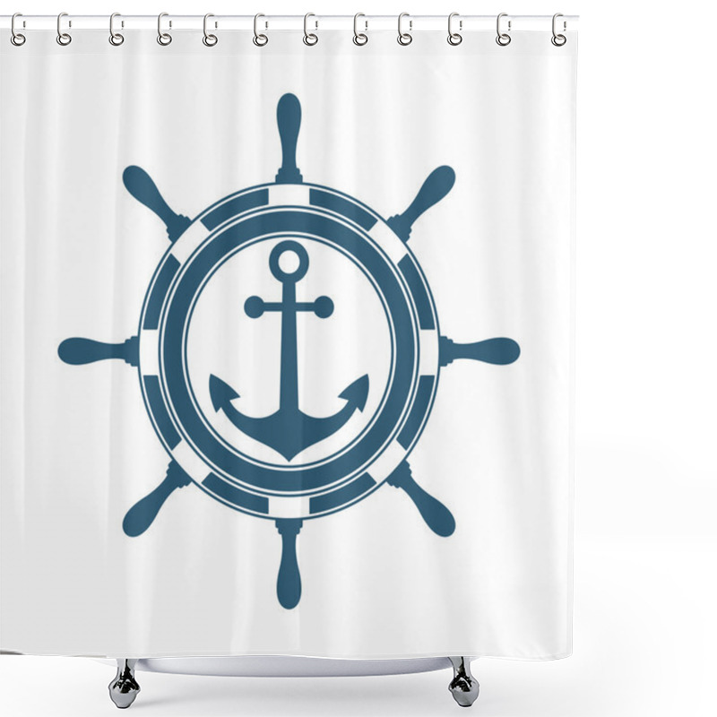 Personality  Steering Wheel And Anchor. Shower Curtains