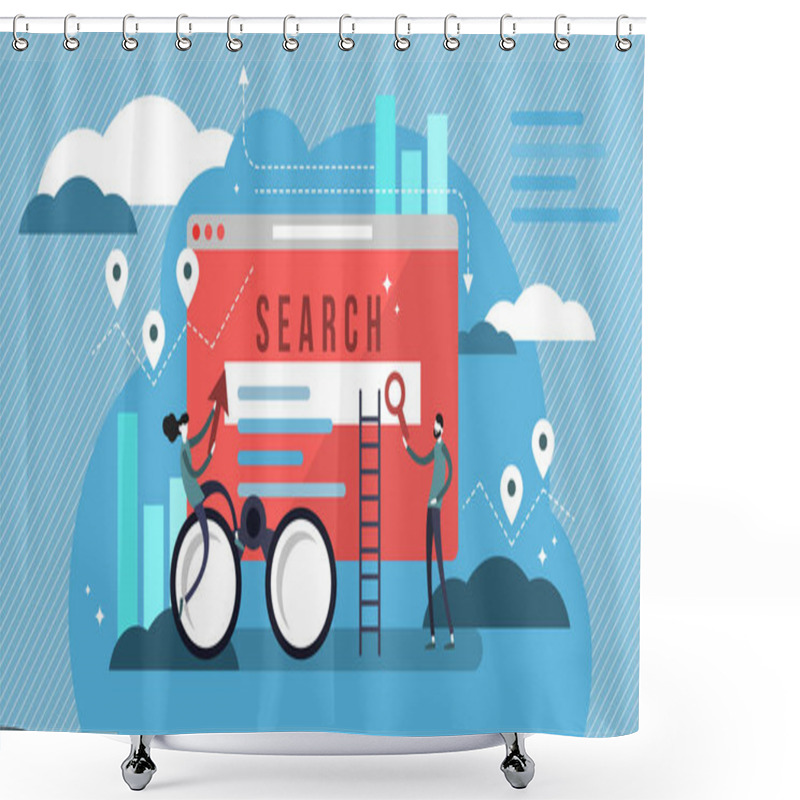 Personality  Search Results Vector Illustration. Banner With Engine Answers To Question. Shower Curtains