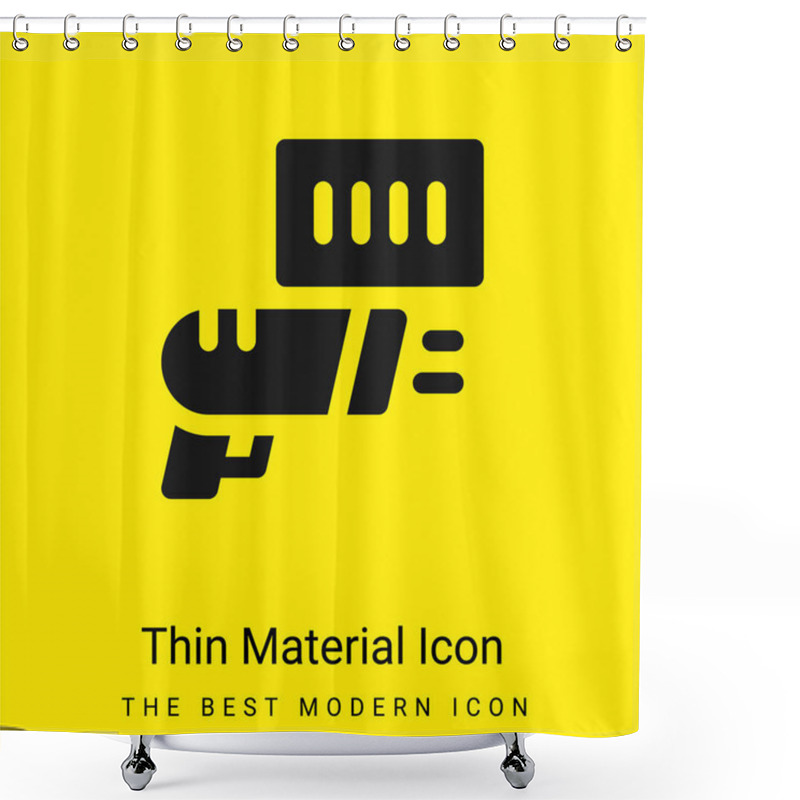 Personality  Barcode Minimal Bright Yellow Material Icon Shower Curtains