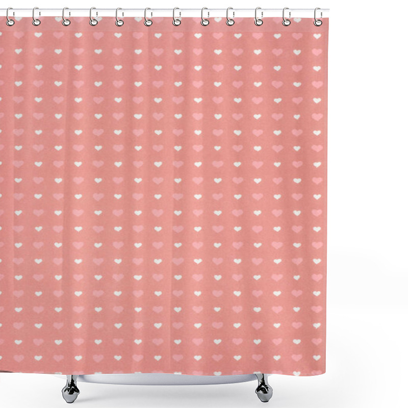 Personality  Set Of Pink And White Hearts On Pink Shower Curtains