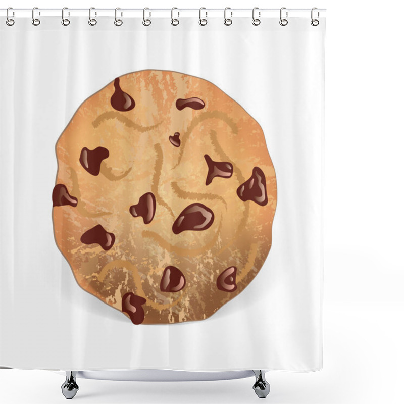 Personality  Chocolate Chips Cookie  Illustration Shower Curtains