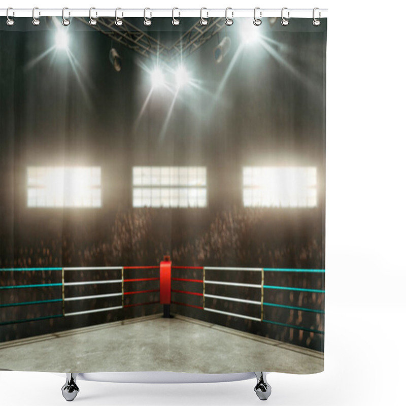 Personality  Empty Boxing Ring In Gym. Shower Curtains