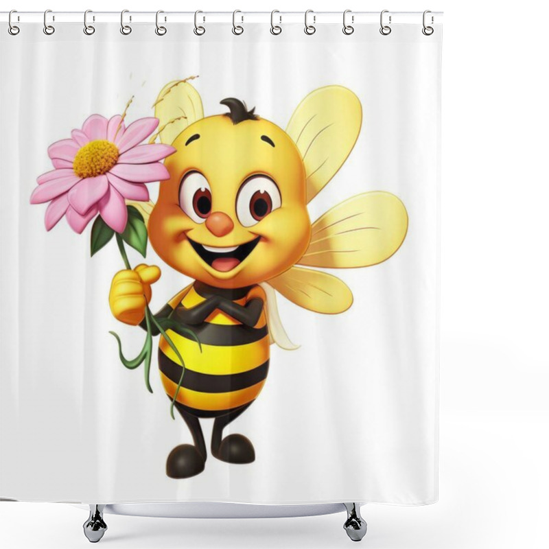 Personality  Vector Illustration Of Cute Bee Shower Curtains