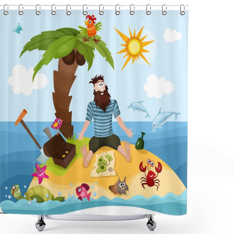 Personality  Island Shower Curtains