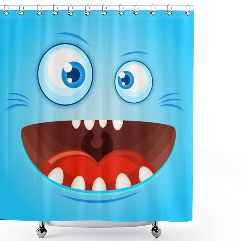 Personality  Funny Monster Face For Print. Shower Curtains