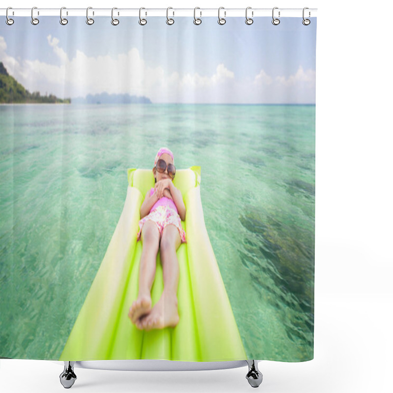 Personality  Little Girl Enjoying Holiday Beach  Shower Curtains