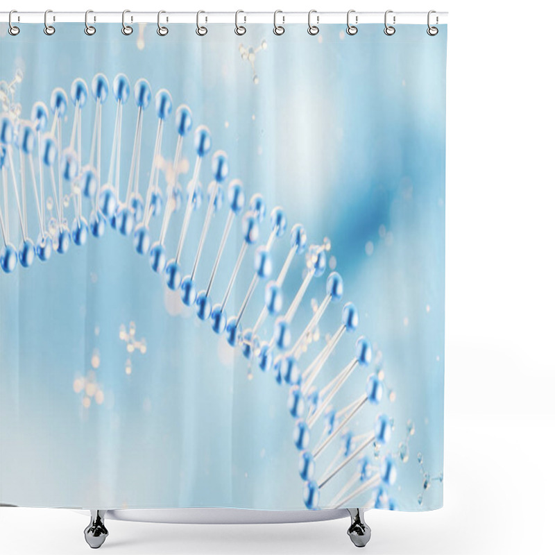 Personality  Biology Molecules Structure, 3d Rendering. Computer Digital Drawing. Shower Curtains