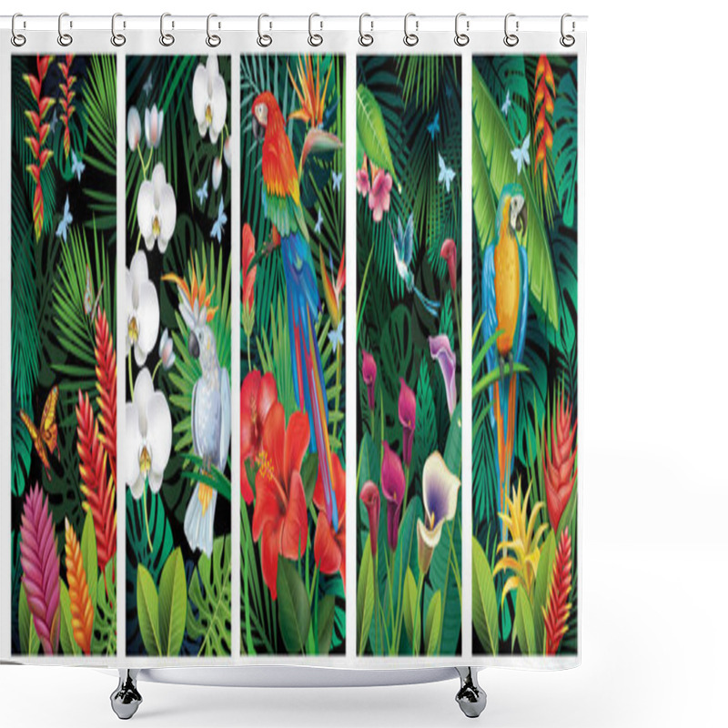 Personality  Backgrounds With Tropical Jungle Shower Curtains