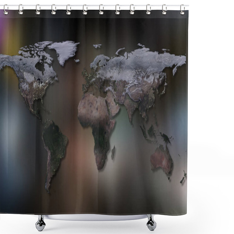 Personality  3D Rendering Of Planet Earth. You Can See Continents, Cities, The Borders Of The Seas And Oceans. Elements Of This Image Furnished By NASA Shower Curtains