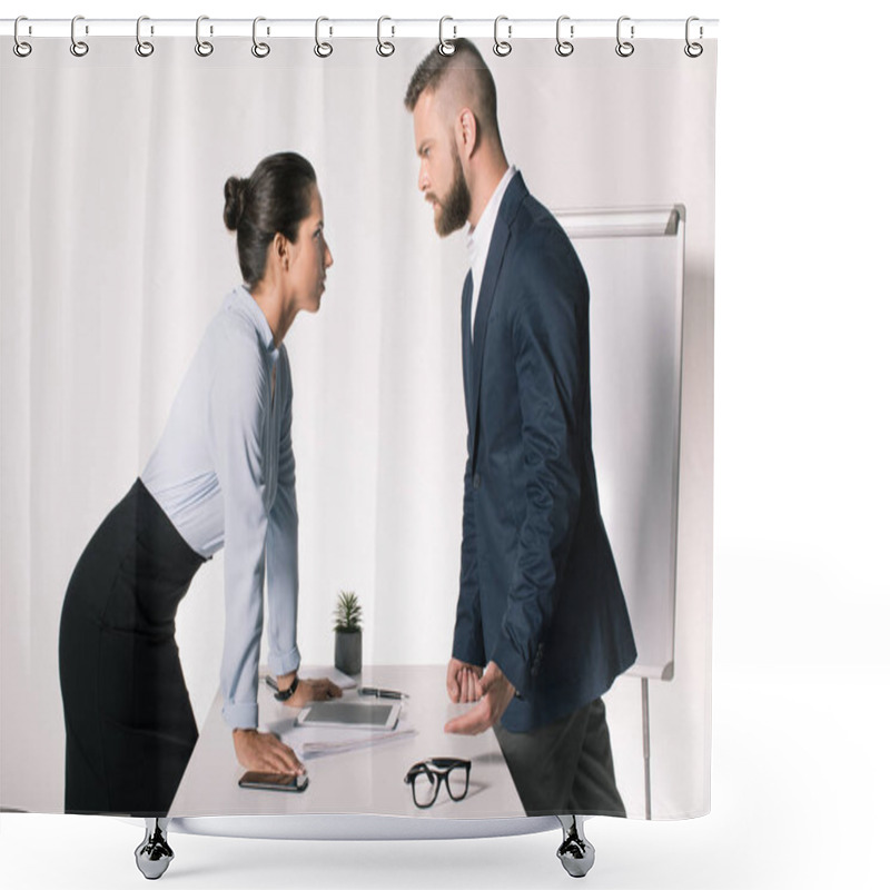 Personality  Business People Having Disagreement  Shower Curtains