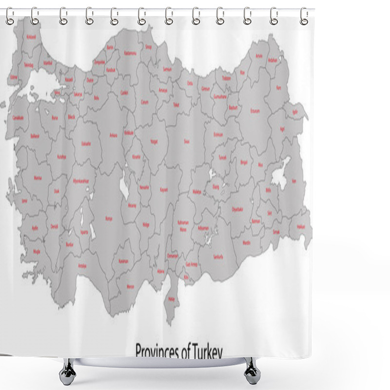 Personality  Grey Turkey Map Shower Curtains