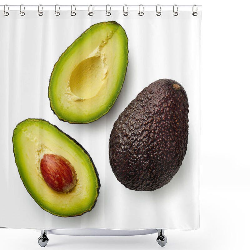 Personality  Whole And Cut In Half Avocado Shower Curtains